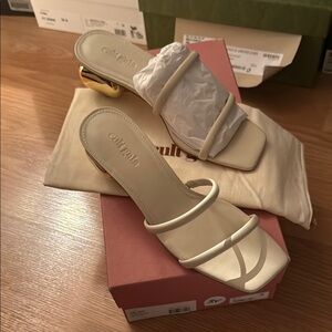 Cult Gaia Cream Strappy Sandals